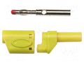 Connector: 4mm banana; plug; 45A; 600VAC; yellow; soldered MUELLER ELECTRIC BU-3110410-4