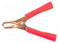 Crocodile clip; 75A; Grip capac: max.28mm; Overall len: 74mm; red MUELLER ELECTRIC BU-46M-2