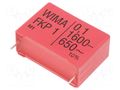 Capacitor: polypropylene; 100nF; 1600VDC; 650VAC; 17x29x41.5mm WIMA FKP1-100N/1600