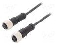 Cable: for sensors/automation; PIN: 4; with metal nut; plug; 250V AMPHENOL LTW M12A04FL12AFLSB001