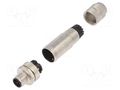 Connector: M12; plug; PIN: 4; male; D code-Ethernet; for cable; IP67 TELEGÄRTNER J80026A0200