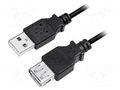 Cable; USB 2.0; USB A socket,USB A plug; nickel plated; 5m; black LOGILINK CU0012B