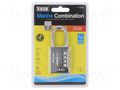 Padlock; shackle,combination code; stainless steel; A: 40mm KASP KA-K11440D