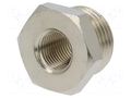 Nipple; threaded,reductive; nickel plated brass; max.300°C PNEUMAT 2090-3/8-1/8