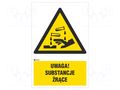 Safety sign; warning; self-adhesive folie; W: 200mm; H: 300mm ANRO IW/023/1/C1/F