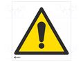 Safety sign; warning; PVC; W: 200mm; H: 200mm ANRO IW/001/C/P
