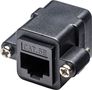 RJ45 Mounting Adapter with Mounting Flange, black - 2x RJ45 female (8P8C) 72361