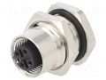Connector: M12; socket; PIN: 4; female; 125V; vertical; IPX7; THT ATTEND 216A-04FSF