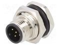 Connector: M12; socket; PIN: 5; male; 125V; vertical; IPX7; THT; 5A ATTEND 216A-05MSF