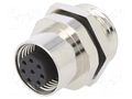 Connector: M12; socket; PIN: 8; female; 125V; vertical; IPX7; THT ATTEND 216A-08FAR