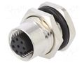 Connector: M12; socket; PIN: 8; female; 125V; vertical; IPX7; THT ATTEND 216A-08FSF