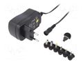 Power supply: switching; mains,universal,plug-in; 3VDC,; 1A; 12W ESPE ESPE-12UN-W2E