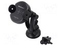 Car holder; black; for windscreen; USB A,USB C; 15W; Iin: 2A; 1.2m QOLTEC QOLTEC-51219