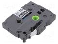 Tape; 12mm; 8m; black; Character colour: white; laminated,glued BROTHER BR-TZE335