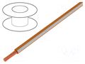 Wire; H05V-K,LgY; stranded; Cu; 1mm2; PVC; orange-white; 300V,500V BQ CABLE LGY1.0-OR/WH