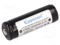Re-battery: Li-Ion; 17500,4/5A; 3.7V; 1200mAh; Ø17x53mm KEEPPOWER ACCU-ICR17500