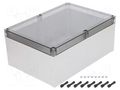 Enclosure: multipurpose; X: 255mm; Y: 360mm; Z: 152mm; MNX; grey; IK08 FIBOX PC300/150ZT