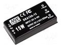 Converter: DC/DC; 15W; Uin: 9÷18VDC; Uout: 12VDC; Uout2: -12VDC; THT MEAN WELL DKA15A-12