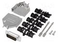Connector: D-Sub; PIN: 15; plug; male; soldering; for cable; black ENCITECH DTZK15-DBP-K