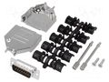 Connector: D-Sub; PIN: 15; plug; male; soldering; for cable; black ENCITECH DTZK15-DBP-K