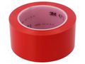 Tape: marking; red; L: 33m; W: 50mm; Thk: 0.13mm; 2.5N/cm; 130% 3M 3M-471-50-33RD