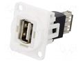 Coupler; USB A socket,both sides; FT; USB 2.0; plastic; 19x24mm CLIFF CP30208NW