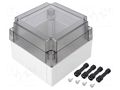 Enclosure: multipurpose; X: 130mm; Y: 130mm; Z: 100mm; MNX; grey; IK08 FIBOX PC125/100HT