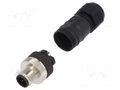 Connector: M12; plug; PIN: 4; male; 125V; straight; IP67; for cable LUTRONIC 1250-04-T9