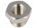 Nipple; threaded,reductive; nickel plated brass; max.300°C PNEUMAT 2090-1/4-1/8