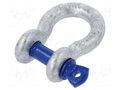Dee shackle; steel; for rope; zinc; 10mm; 3/8" ELESA+GANTER GN585-10-A