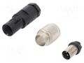 Connector: M9; plug; 712; male; PIN: 4; 125V; gold-plated; 3A; IP67 BINDER 99-0409-00-04