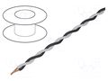 Wire: assembly; 2x0.25mm2; stranded; Ext.dimensions: 2x1.4mm; 100m TASKER TAS-TSK1130-WH/BK