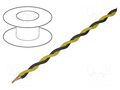 Wire: assembly; 2x0.25mm2; stranded; Ext.dimensions: 2x1.4mm; 100m TASKER TAS-TSK1130-YL/BK