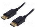 Cable; DisplayPort plug,both sides; DisplayPort 1.2; 1.8m; black AKYGA AK-AV-10
