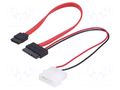 Cable: mains SATA; Molex male,SATA female,Slim SATA female AKYGA AK-CA-45