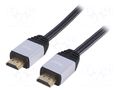Cable; HDMI plug,both sides; textile; HDMI 2.0; 3m; black AKYGA AK-HD-30P