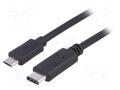 Cable; USB 2.0; USB B micro plug,USB C plug; nickel plated; 1m AKYGA AK-USB-16