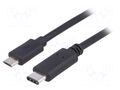 Cable; USB 2.0; USB B micro plug,USB C plug; nickel plated; 1m AKYGA AK-USB-16