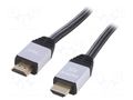 Cable; HDMI plug,both sides; textile; HDMI 2.0; 10m; black AKYGA AK-HD-100P