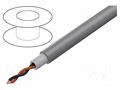 Wire: loudspeaker cable; 2x1.5mm2; stranded; OFC; grey; unshielded TASKER TAS-C275-GY