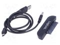 USB to SATA adapter; SATA plug,USB A plug x2,USB B micro plug LOGILINK AU0011A