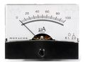 Ammeter; on panel; I DC: 0÷100uA; Class: 2; Int.resist: 1kΩ; Ø37.5mm MONACOR PM-2/100UA