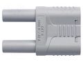 Connector: 4mm banana; stackable safety shunt; 32A; 1kVAC; grey SCHÜTZINGER SKURZ610019-4NI-GR