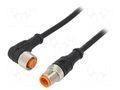 Cable: for sensors/automation; M12; PIN: 3; 5m; plug; 30VDC; 4A; 1200 LUTRONIC 1210120603L1001-5M