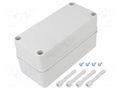 Enclosure: multipurpose; X: 80mm; Y: 170mm; Z: 85mm; PICCOLO; ABS FIBOX ABSD85G