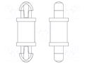 PCB distance; polyamide 66; L: 4.8mm; latch/latch; natural; 8G808 DREMEC DR8G808V41437