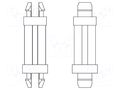 PCB distance; polyamide 66; L: 6.4mm; latch/latch; black; UL94V-2 DREMEC DR8G801V40222