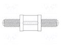 Spacer sleeve; cylindrical; polyamide 66; UNC6-32; 9.5mm; natural DREMEC DR8G516V40809