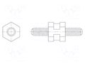 Spacer sleeve; hexagonal; polyamide 66; M4; L: 12mm; black; UL94HB DREMEC DR8G509V42925