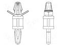 PCB distance; polyamide; L: 6.4mm; snap fastener; natural DREMEC DR8G813V40375